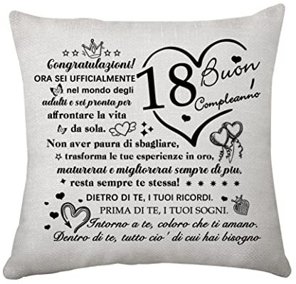 Regali Compleanno 18 Anni Ragazzi Copricuscini e Federe Coming Age