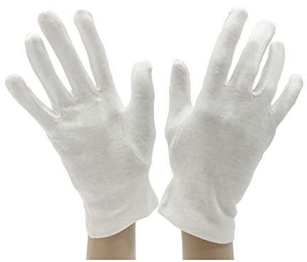 JYC CREATIVE 3 Paar Handschuhe, Mehrzweckhandschuhe, Baumwollhandschuhe, ergonomische Handschuhe, für Haus, Garten, Fahren, Gastgewerbe, Arbeit (22 cm, 3 Stück, weiß)