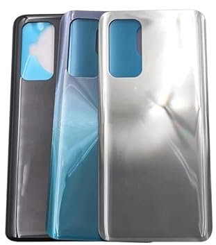 SHOWGOOD Coque arrière de batterie pour Xiaomi Mi 10T Pro 5G Panneau en verre 3D pour Xiaomi Mi10T avec adhésif de remplacement (noir)