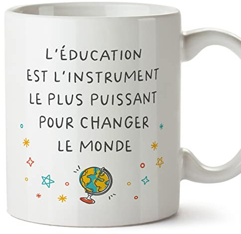 Mugffins Tasses pour PROFESSEUR - En Français - Cadeau original - Éducation changer monde - 11 oz / 330 ml