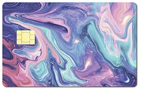 CREATCABIN 4 Funda para Tarjeta de Crédito con Forma de Onda, Extraíble, Impermeable, Autoadhesiva, para Tarjetas Bancarias, Cumpleaños, Transporte, Funda para 186.3 x 137.3mm