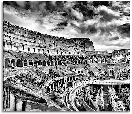 Colloseum in Rom von innen Herdabdeckplatte & Spritzschutz aus Echtglas | Für Herd-Kochfelder | 60x52 cm