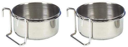Nobby Vogelnapf Edelstahl, 15 cm, 0,9 ltr, Silber (Packung mit 2)