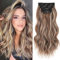 Xtrend 16Inch Wavy Hair Extensions Clip in Hair Extensions Synthetic Hair pieces for Women Girls 4PCS Full Head Set Thick Curly Wavy Synthetic Hair Extensions(128H129)…