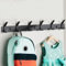 QMAHA Coat Hooks Wall Mounted, Heavy Duty Coat Racks With 6 Hooks, Modern Hanger Rack for Hanging, Rustproof Clothes Hooks for Bedroom Office Entryway (Black)