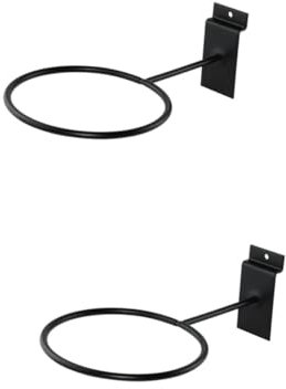 Happyyami 2pcs Convenient Basketball Bracket Wall-mounted Ball Storage Holder Iron Craft Display Rack for Indoor Games