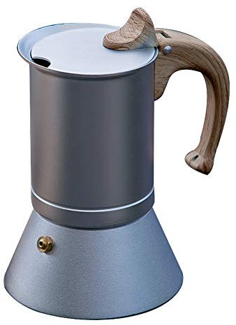 OQHAIR Mocha Pot Moka Pot Cafetera Aparato de café para Hacer Espresso Mocha Pot Espresso Stovetop Cafeteras (Color: marrón, tamaño: 3 Tazas) (Plata 6 Tazas)