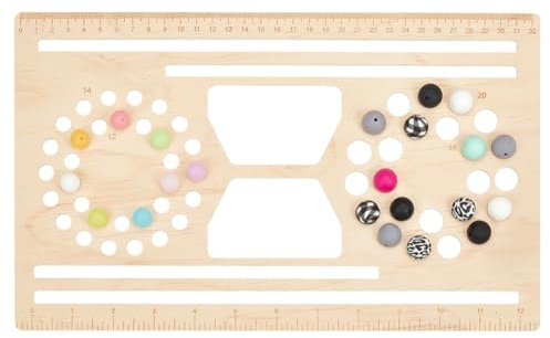 BENECREAT 33x20cm Wood & Silicone Bead Board Kit, Papaya Whip Wristlet Keychain Tools for Jewelry Making Bracelet & Necklace DIY