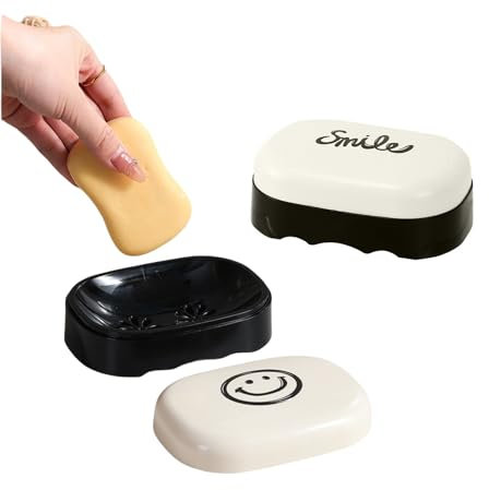 Lot de 2 porte-savon avec couvercle, porte-savon de voyage, porte-savon avec couvercle, étui de voyage, pour douche, voyage, randonnée, salle de bain, école, salle de sport