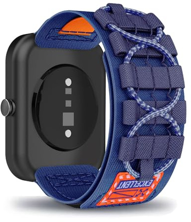 AireWiki Nylon Armband Kompatibel mit CMF BY NOTHING Watch PRO Uhrarmband Stoff Sport Klettverschluss Quick Fit Armbänder Ersatz für CMF BY NOTHING Watch PRO (blau)