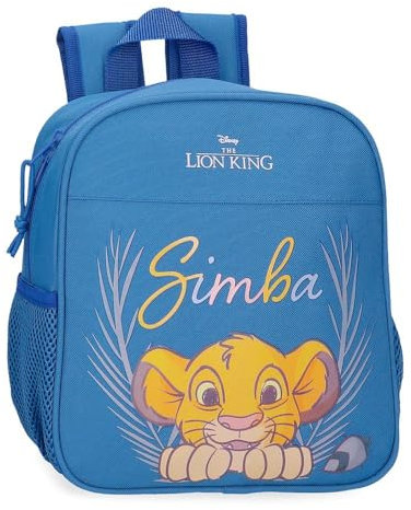 Disney Joumma Simba Camouflage, Vorschulrucksack, anpassbar an Trolley, Blau, 21 x 25 x 10 cm, Polyester, 5,25 l, blau, Talla única, Vorschulrucksack, anpassbar an Trolley