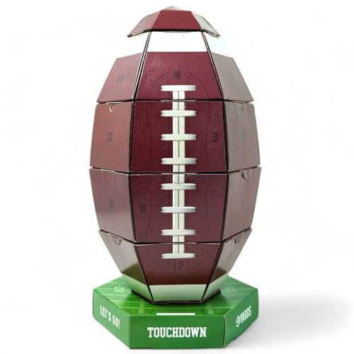 40YARDS American Football Adventskalender 2025 in 3D Football Form (maßstabsgetreu) mit 24 Türchen zum Basteln & Selbstbefüllen - Super Geschenk für Football Fans