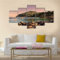 FatAco 5 Paneele Leinwand mit Rahmen Sonnenuntergang an der Küste der Insel Ischia Bild Kunstdruck Leinwand Gemälde Wandmalerei Home Office Wohnzimmer Schlafzimmer Dekoration Ready to Hang