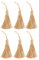 GLOGLOW 6 Pcs Jute Tassels, Rustic Jute Rope Tassels Bookmark Tassels Mini Tassel Kit For Jewelry Making Earring Jewelry Making Christmas Tree Farmhouse Decor Making Garland Keychain