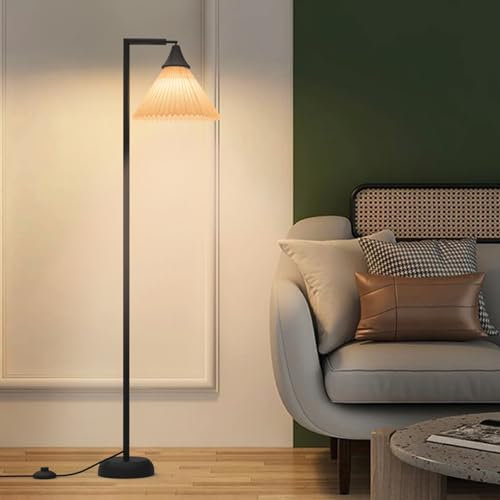 Standleuchten Wohnzimmer, 3 Farbtemperaturen Stehlampe mit Lampenschirm, 850LM drehbare Stehleuchte mit Fußschalter für Büro Schlafzimmer