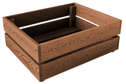 Lermowood Holzkisten Box0521 50 x 40 x 19cm Eiche | Dekokisten aus Holz Massive Holzkiste Regalkiste Weinkiste