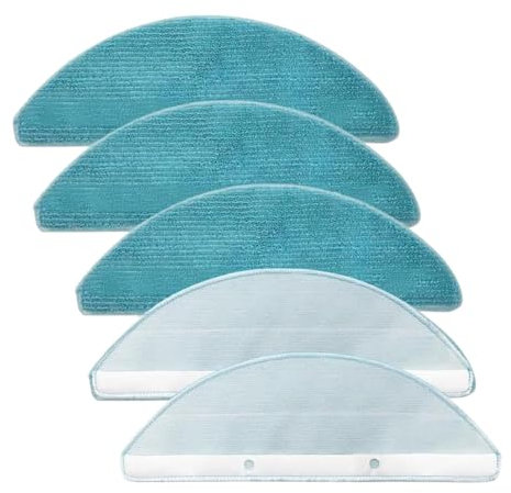 MultiAccesorios Pack de 5 Mopas de Fregado Compatibles con Cecotec Conga 7490 Immortal y 8290 Immortal Ultrapower Home, Recambios Lavables Reutilizables, Color Azul