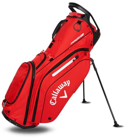 Callaway Sac de Golf Fairway 14 avec Support 2025, Rouge/Noir/Blanc