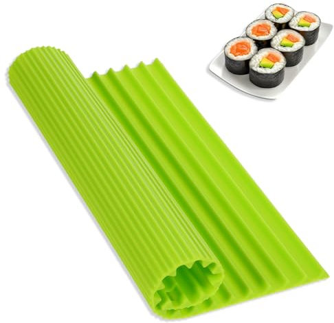 BOHUIZ Sushi-Set, Premium Silikon-Sushi Matte Rollmatte für Anfänger und Kinder antihaftbeschichtet wiederverwendbare 21,8 x 19,8 cm