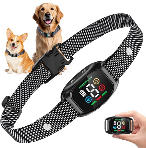 LYtech Collar Antiladridos Perros Grande Mediano Pequeño, Collar Adiestramiento para Perros 6-150lbs, 8 Niveles de Sensibilidad, 4 Modos de Sonido y Vibración, Resistente al Agua IP67 y Recargable