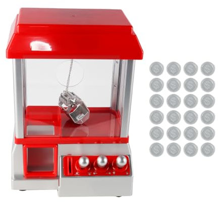 Nicear Sweet Grabber Machine Mini Claw Candy Arcade Machine for Chocolate, Small Dolls,Game Prize Sweet Dispenser with 24 Coins