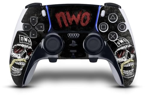 Head Case Designs Offizielle WWE Schädel NWO Vinyl Haut Gaming Aufkleber Abziehbild Abdeckung kompatibel mit Sony PlayStation 5 PS5 DualSense Edge Controller