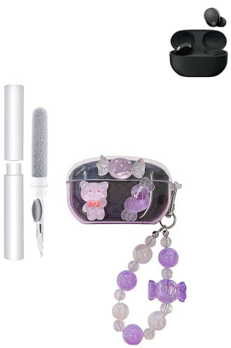 Silicone Protective Case for Sony WF1000-XM5 Earbuds - Durable and Eco-Friendly Bluetooth Earphone Cover with Precise Holes and Charging Compatibility - Shock-proof, Comfortable Touch,Purple