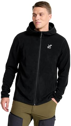 RevolutionRace Hiker Fleece Hoodie für Herren, Leichter und elastischer Fleece-Hoodie, Black, XL
