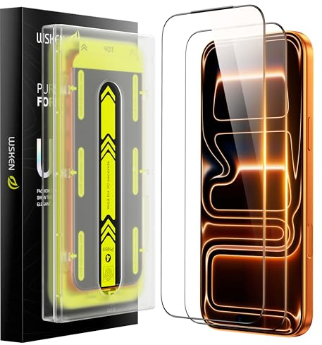 WSKEN für iPhone 17 Pro Max für Panzerglas - [Auto Dust-Elimination] 9H+ Militärisch Displayschutz Schutzfolie,Kratzfest,Bläschenfrei,Anti-Fingerabdruck,Er ist Fast Unsichtbar,Kompatibel mit Hülle