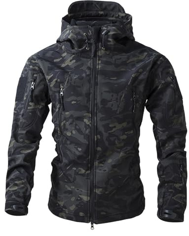 MOKBAY Tactical Jacke Herren Camo Jacke Military Camouflage Angeljacke Outdoor Feldjacke Taktisch Jagdjacke Army Winterjacke