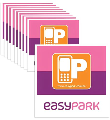 ARHZ 10 adesivi Easy Park APP, piccoli adesivi per auto (6 x 6 cm, protezione UV, rimovibili, made in Germany