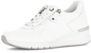 Gabor Damen Low-Top Sneaker, Frauen Sandalen,klassisch,Komfort-Mehrweite,modisch,orthopaedisch,einlege-Sohlen,Soft-Move,Gold,Weiss,41 EU / 7.5 UK
