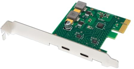 Cryofu Scheda di espansione PCI-E a 2 porte di tipo C, 2 x 5 Gbit/s, scheda adattatore con alimentazione propria PCIe USB 3.2 Gen1