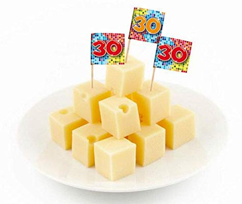Folat Picker Geburtstag Partypicker Zahl 30 Disco Design 24 Stück