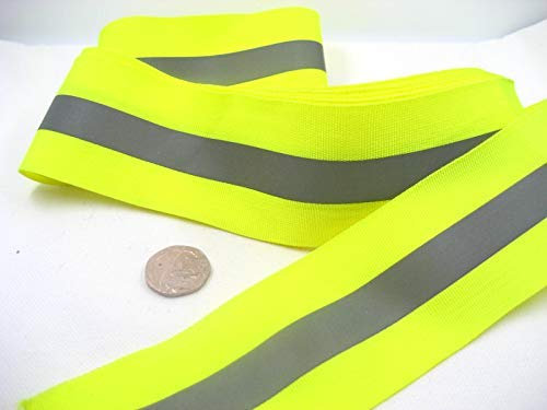 2ms of Green Silver Fluorescence Tape Hi Viz Reflective Ribbon Tape Bike Jacket Night Safety use Tape