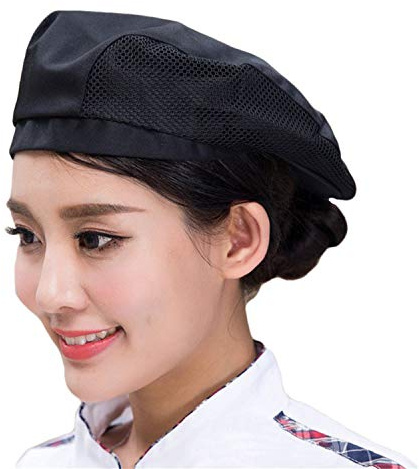 FakeFace Barett Kochmütze Baskenmütze Kochen Bäcker Mütze Hut Atmungsaktiv Mesh Kochhut Chef Cook Cap Kochbekleidung für Damen Herren