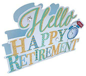 Paper Dazzle Happy Retirement 3D Greeting Card Glitter Finished PDZ042