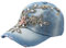 Qchomee Damen-Baseballkappe, verstellbare Baseballkappe, Damen- und Mädchen-Baseballkappe mit Diamantkappe, Denim-Baseball-Sport-Sonnenhut, Jeans-Hut, Sonnenschutzkappe, modische Baseballkappe für Out
