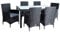 ESTEXO Polyrattan Sitzgruppe Gartenmöbel Set 6 Personen Rattanmöbel Gartenset Rattan Essgruppe Gartentisch Gartenstuhl Set (Schwarz)
