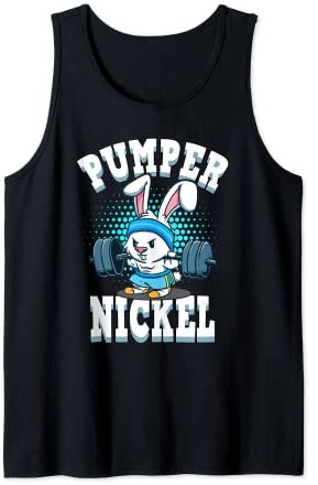 Lustig Pumpernickel Hase Body Builder Fitness Muskeln Spruch Tank Top