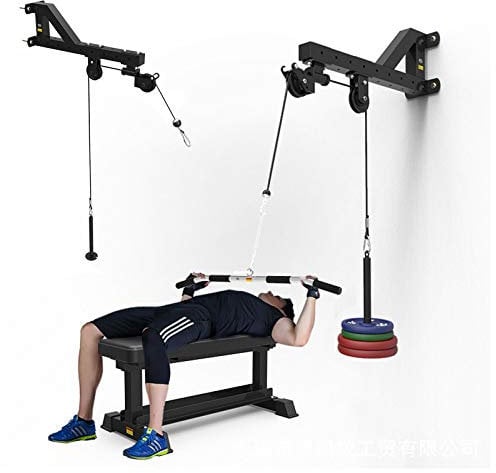 GJXJY Forearm Wrist Trainer, Tricep Workout Machine Wall-Mounted Cable Pulley System for LAT Pull Downs, Tricep Pull Downs, Forearm Home Gym Equipment