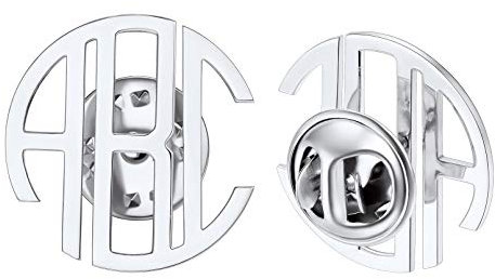 Custom4U Broche Initiale de Prénom Personnalisé,Badge Pin's avec Lettres Gravé,Bijoux Cadeau Anniversaire pour Femme Fille