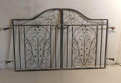 Gartentür Gartentor Tor Schmiedeeisen Pforte Metall Otello-GT180R Edel Rost 180 cm 1.8m Doppelflügeltor breit für Mauermontage