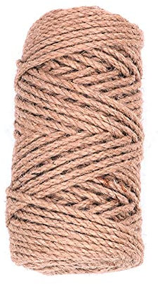 ANCLLO Cuerda de Yute Natural Fuerte de 4 mm de Grosor, 50 Metros de Largo, Rollo de Cuerda de Yute-Naturales Biodegradable Fuerte Yute Cuerda, para Manualidades, decoración del hogar (marrón)
