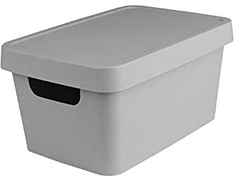 Storage Container With Lid Smart Home Organising Solution 3.6L Grey Box Basket Tidy