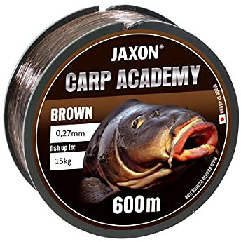 JAXON CARP Academy Lenza da pesca alla carpa, bobina da 600 m, bobina da 0,25 – 0,35 mm, filo di alimentazione alla carpa monofilamento (600 m/0,27 mm/15 kg)