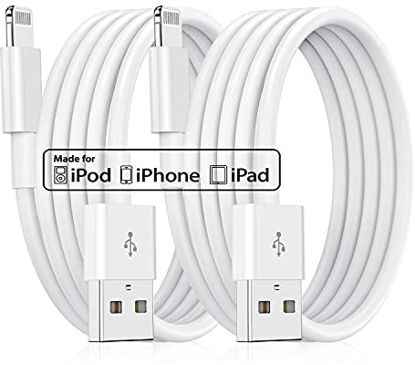 2Pack 3M iPhone Ladekabel Original, [MFi Certified] Lang Lightning to USB Kabel, Schnellladung 10ft Apple Ladekabel für Apple iPhone 14/13 Pro/12/11/XS/XS Max/XR/X/8/8 Plus/7/7Plus/6s/6Plus/5S/5, iPad