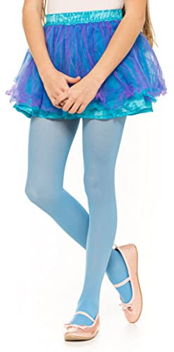 OVISSA Collant da Balletto per Ragazze Collant Scolastici per Bambine Resistenti con Piedi Morbidi Uniformi Scolastiche Danza Sport 50 DEN con Microfibra, Blu 3-4 anni