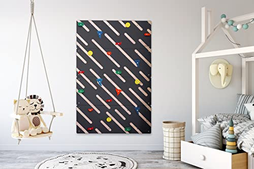 Violove KLETTERWAND VIO Planke, Kletterwand für Kinder, Indoor-Klettern, Kinderzimmer, 4X Platte (SCHWARZ)