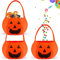 Halloween Kürbis Candy Bag, 3 Stück Trick or Treat Taschen Halloween Subigkeiten Tasche für Kinder Süßigkeiten Tasche Kürbis Tasche für Halloween Night, Halloween Party Decor (3)